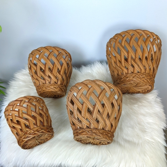 Vintage Wicker Nesting Basket Set of 4